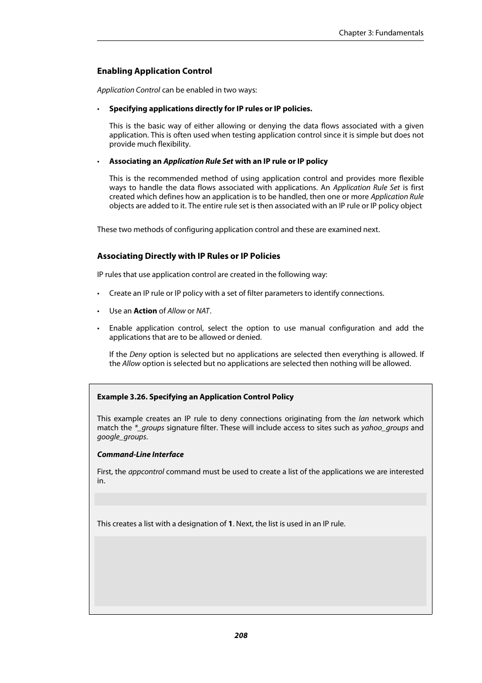 Specifying an application control policy | Amer Networks E5Web GUI User Manual | Page 208 / 777