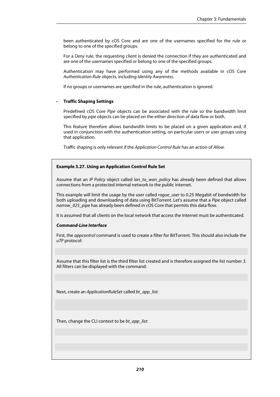 Using an application control rule set | Amer Networks E5Web GUI User Manual | Page 210 / 777