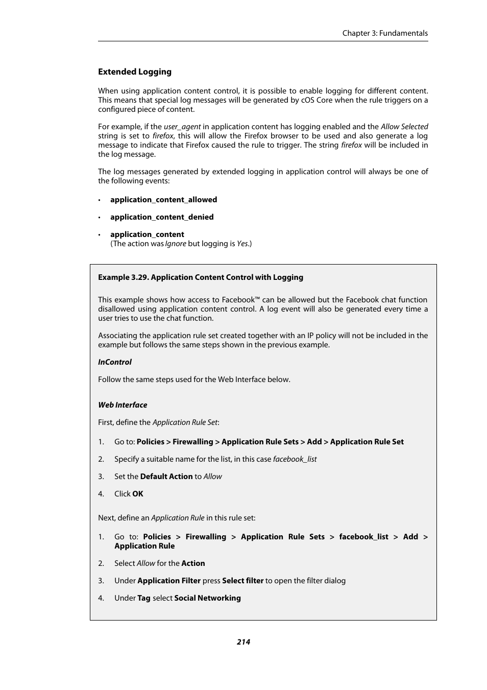 Application content control with logging | Amer Networks E5Web GUI User Manual | Page 214 / 777