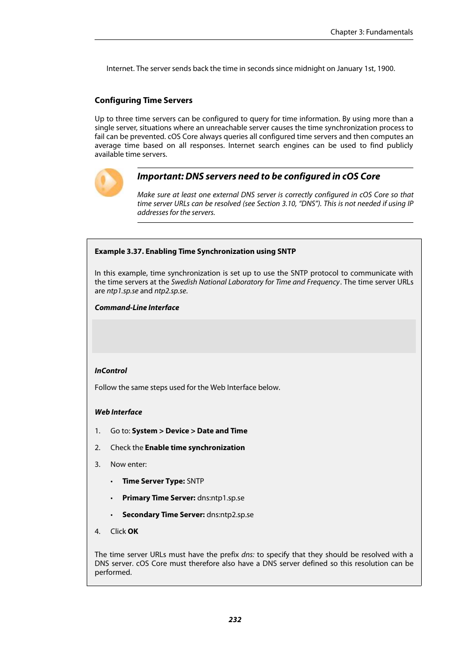 Enabling time synchronization using sntp | Amer Networks E5Web GUI User Manual | Page 232 / 777