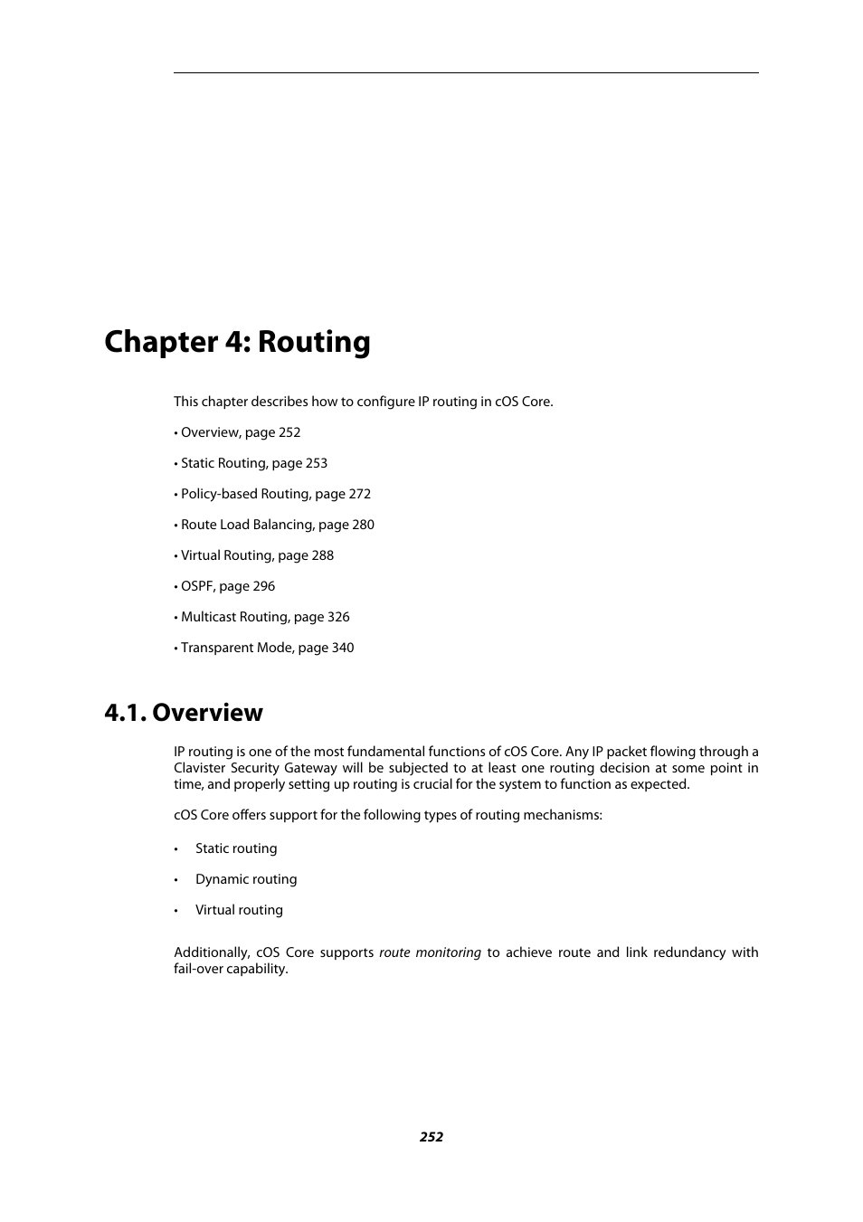 Chapter 4: routing, Overview, Routing | Chapter 4, routing | Amer Networks E5Web GUI User Manual | Page 252 / 777