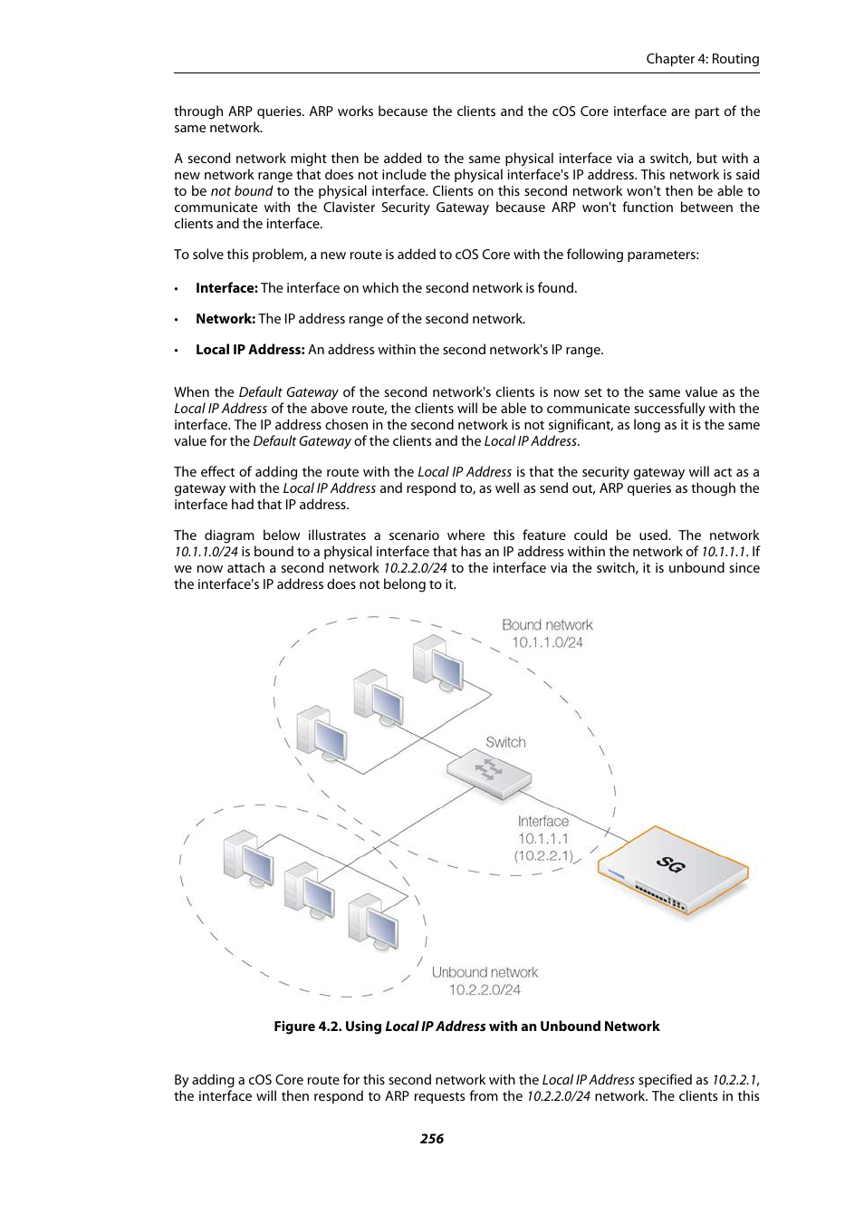 Using local ip address with an unbound network | Amer Networks E5Web GUI User Manual | Page 256 / 777