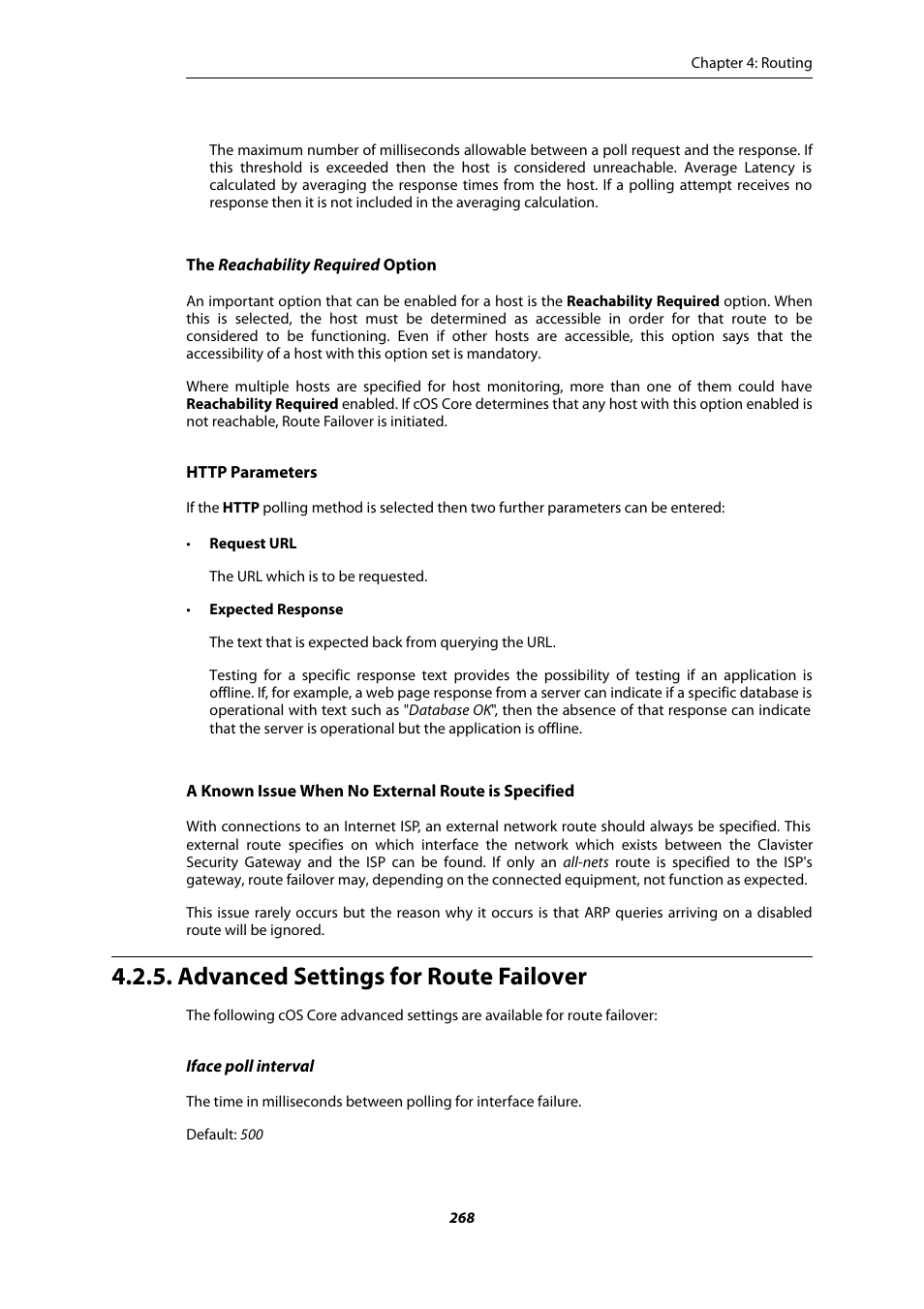 Advanced settings for route failover | Amer Networks E5Web GUI User Manual | Page 268 / 777