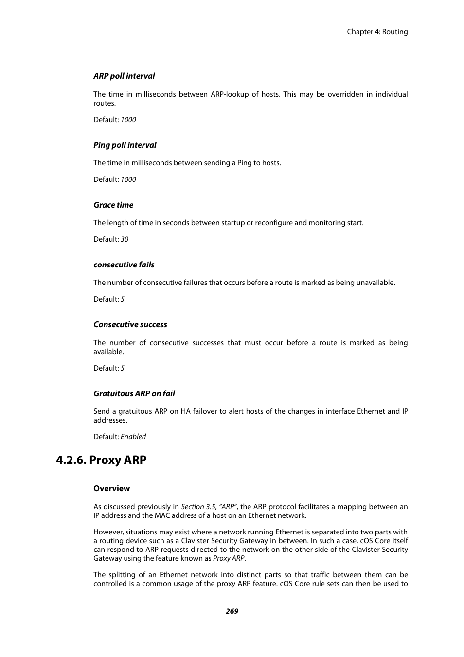 Proxy arp | Amer Networks E5Web GUI User Manual | Page 269 / 777