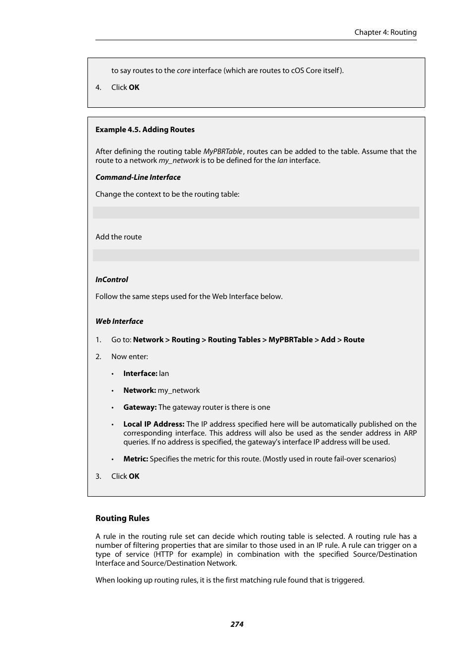 Adding routes | Amer Networks E5Web GUI User Manual | Page 274 / 777