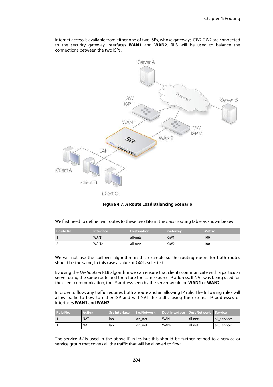 A route load balancing scenario | Amer Networks E5Web GUI User Manual | Page 284 / 777