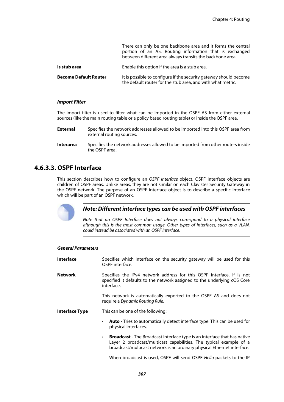 Ospf interface | Amer Networks E5Web GUI User Manual | Page 307 / 777