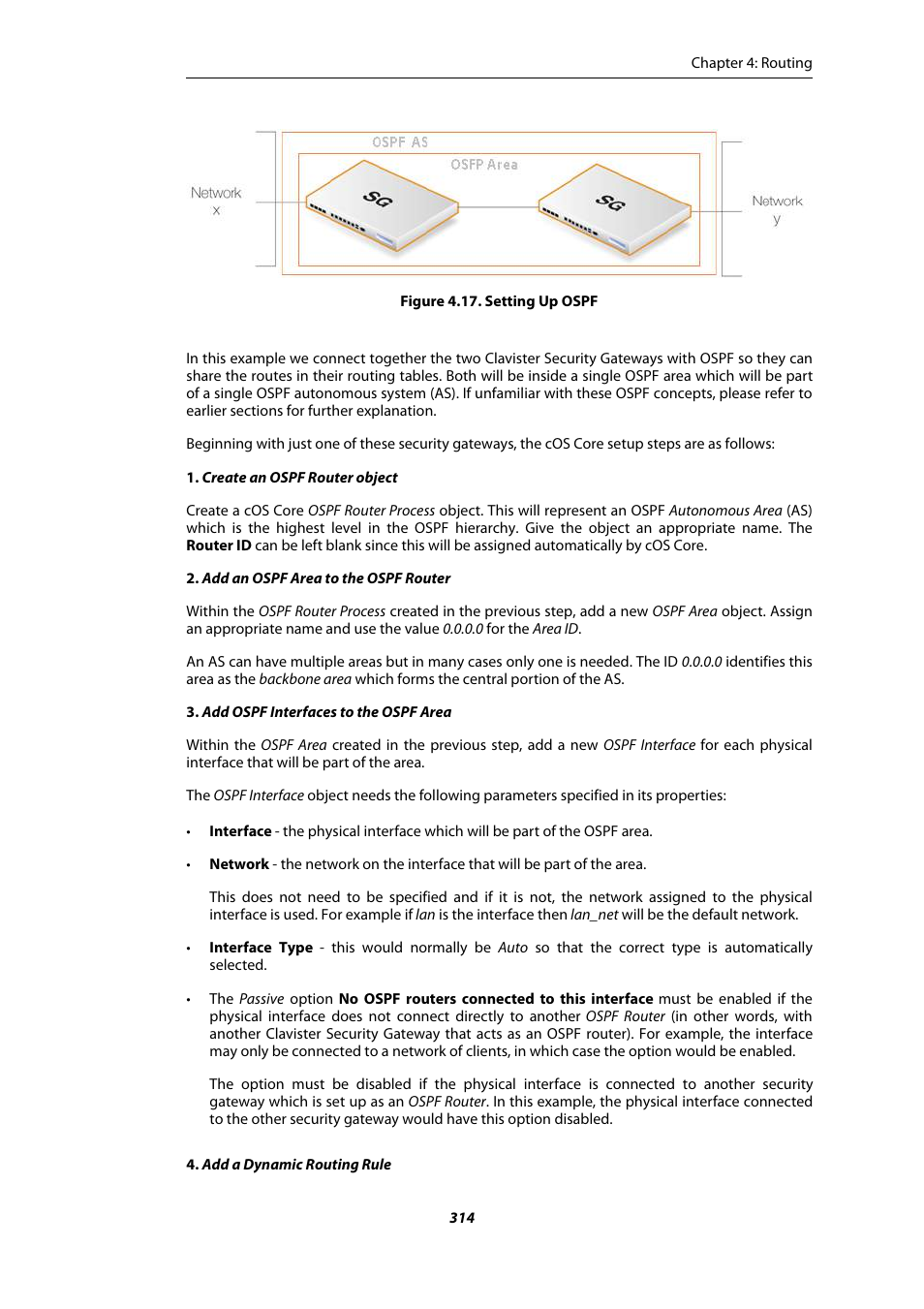 Setting up ospf | Amer Networks E5Web GUI User Manual | Page 314 / 777