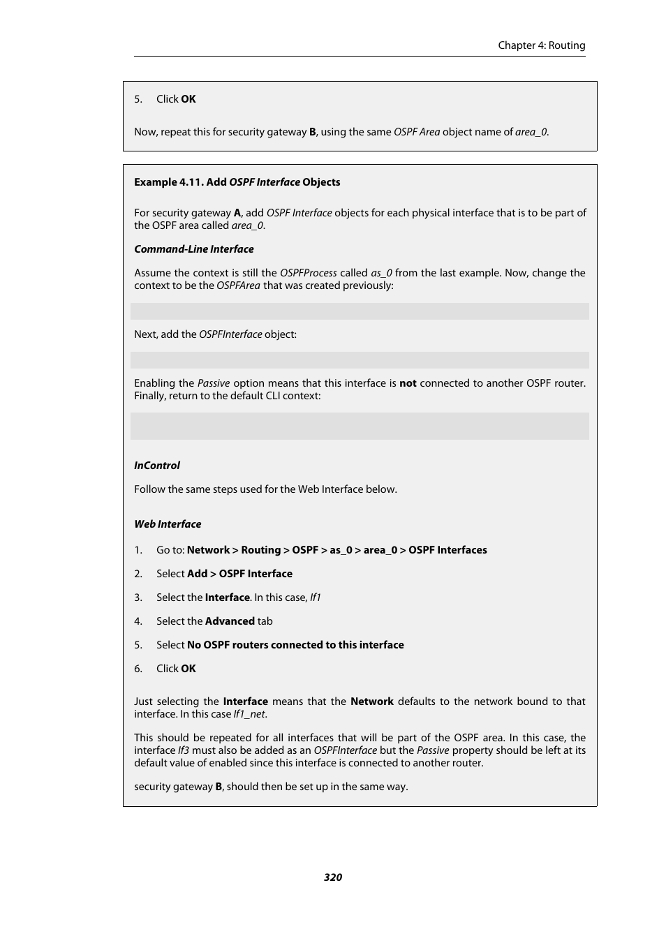 Add ospf interface objects | Amer Networks E5Web GUI User Manual | Page 320 / 777