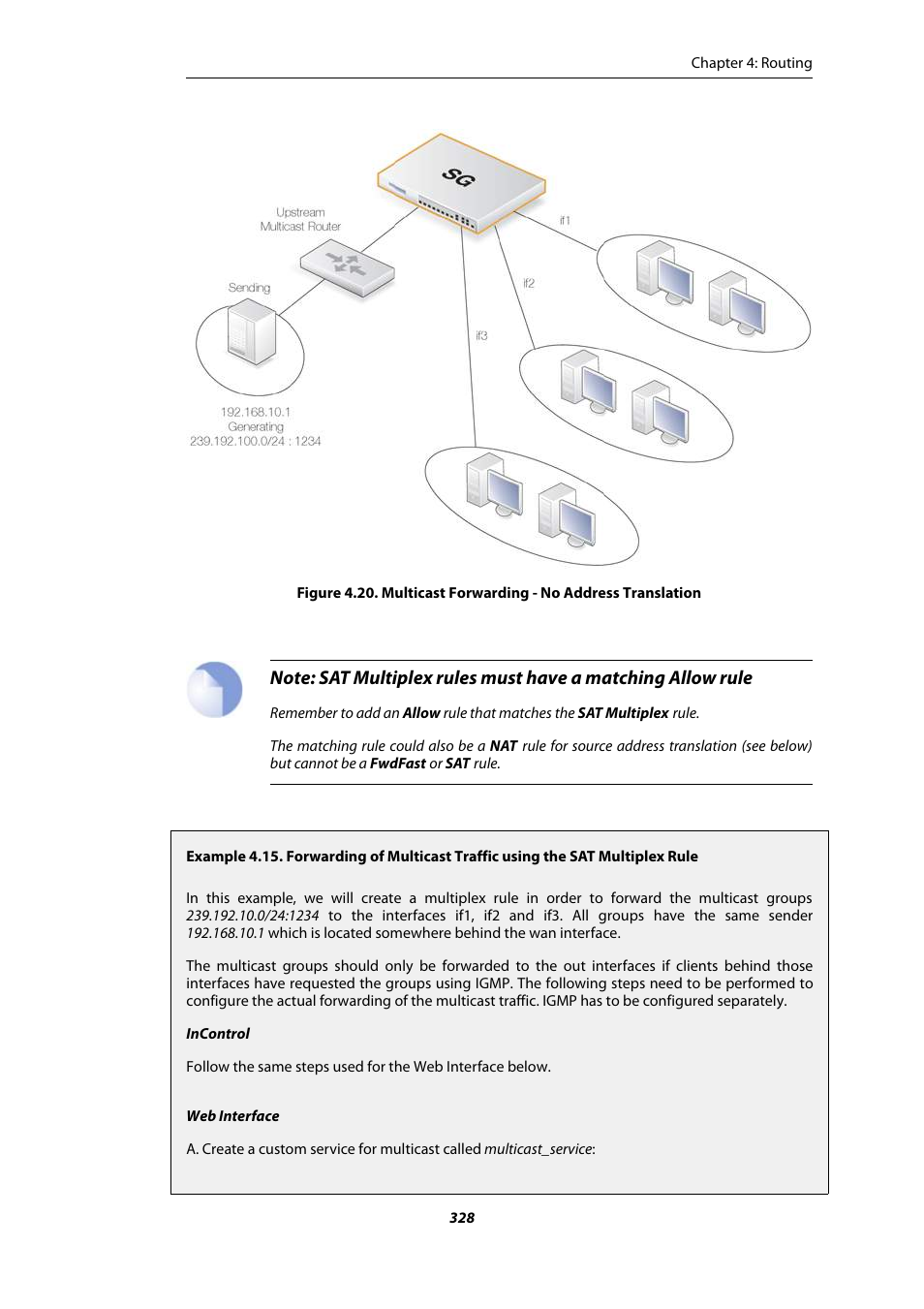 Multicast forwarding - no address translation | Amer Networks E5Web GUI User Manual | Page 328 / 777