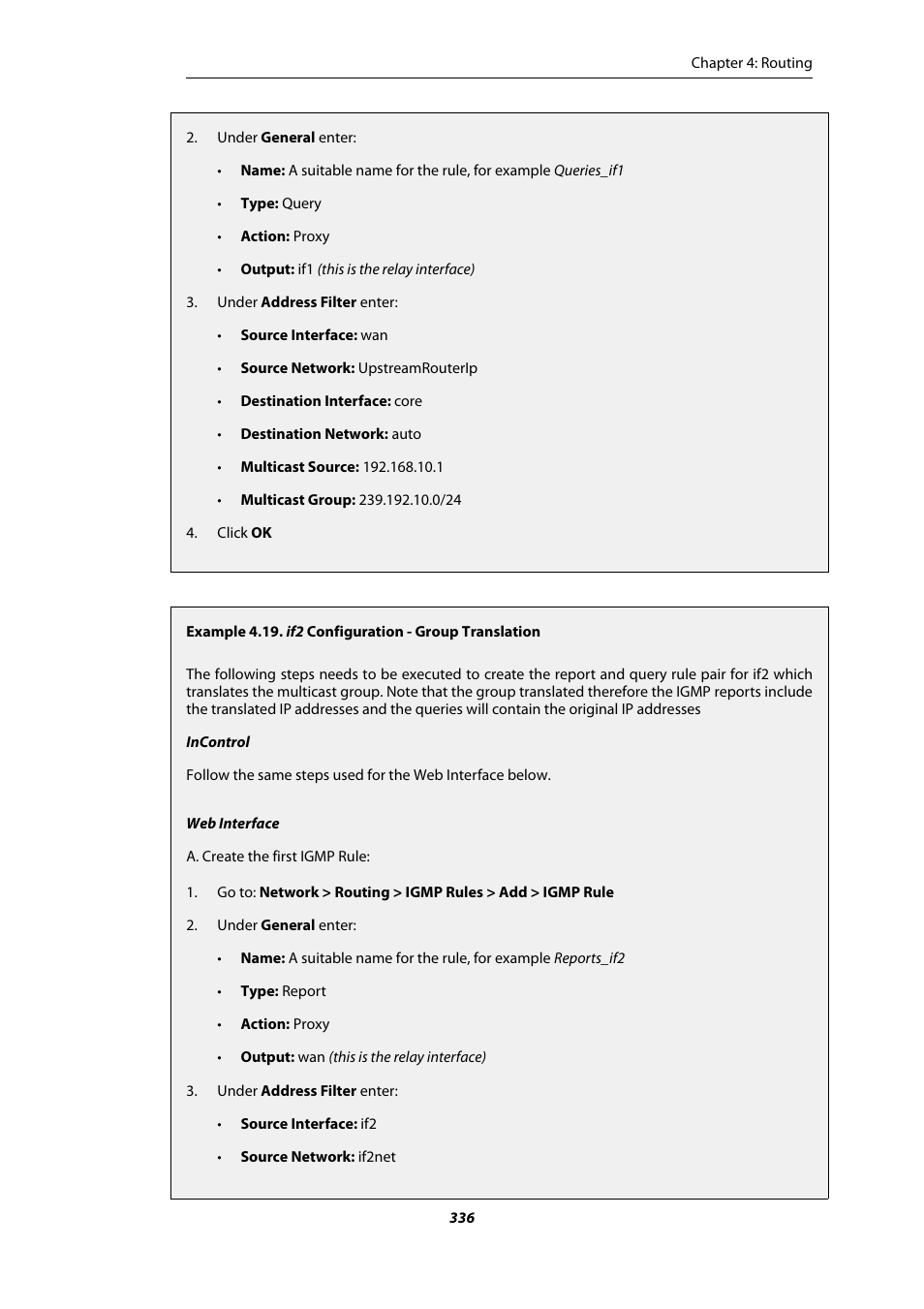 If2 configuration - group translation | Amer Networks E5Web GUI User Manual | Page 336 / 777