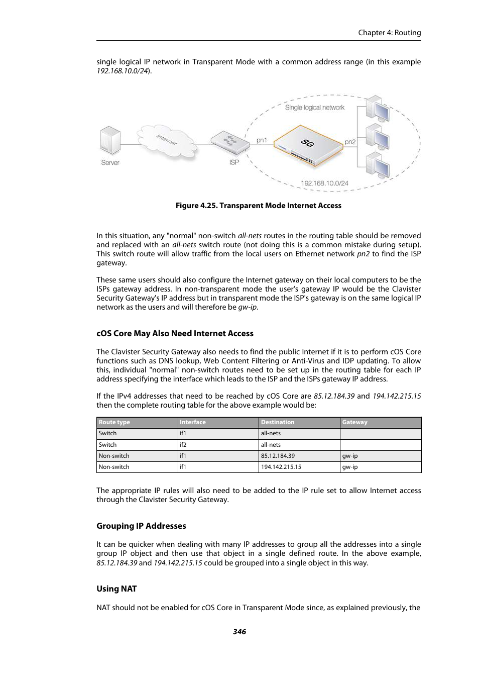 Transparent mode internet access | Amer Networks E5Web GUI User Manual | Page 346 / 777