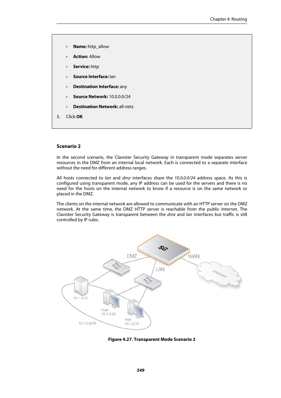 Transparent mode scenario 2 | Amer Networks E5Web GUI User Manual | Page 349 / 777