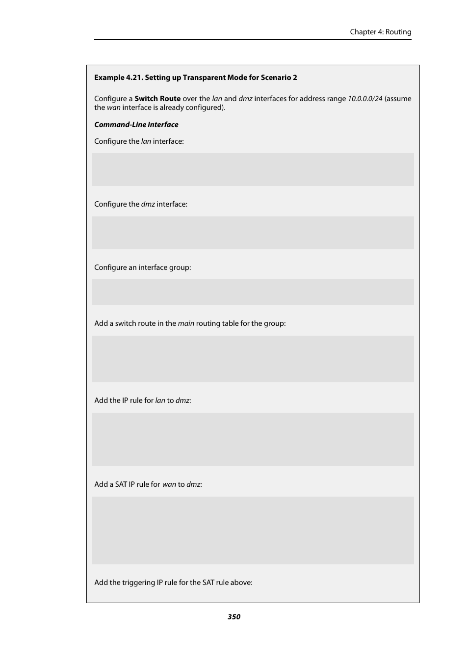 Setting up transparent mode for scenario 2 | Amer Networks E5Web GUI User Manual | Page 350 / 777
