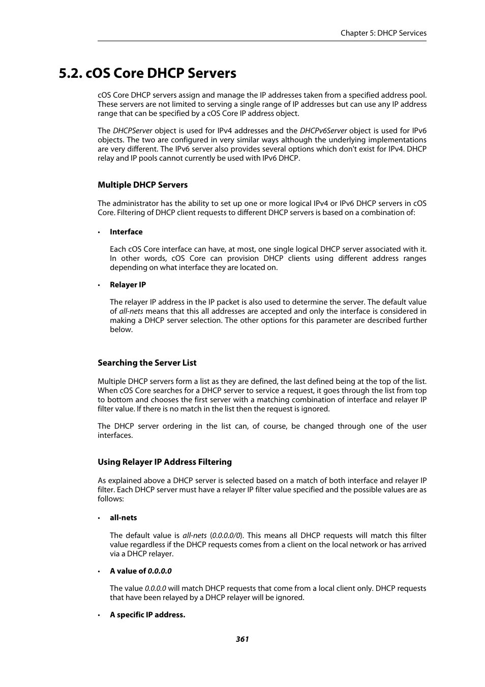 Cos core dhcp servers | Amer Networks E5Web GUI User Manual | Page 361 / 777