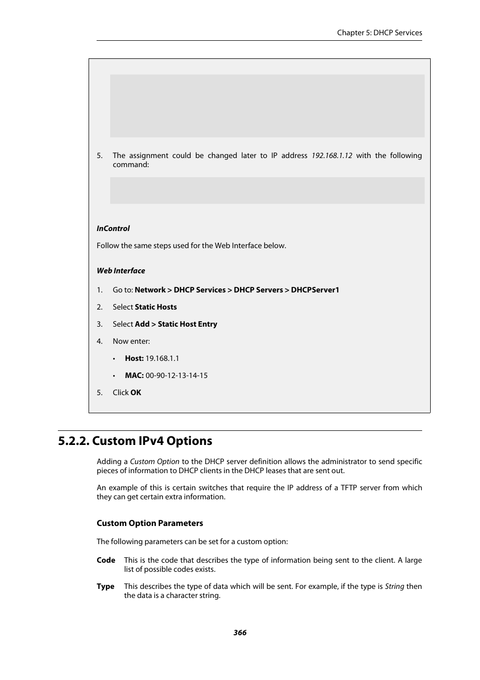 Custom ipv4 options | Amer Networks E5Web GUI User Manual | Page 366 / 777