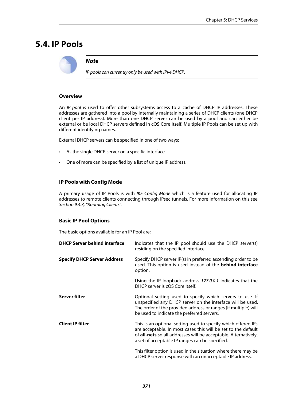 Ip pools | Amer Networks E5Web GUI User Manual | Page 371 / 777