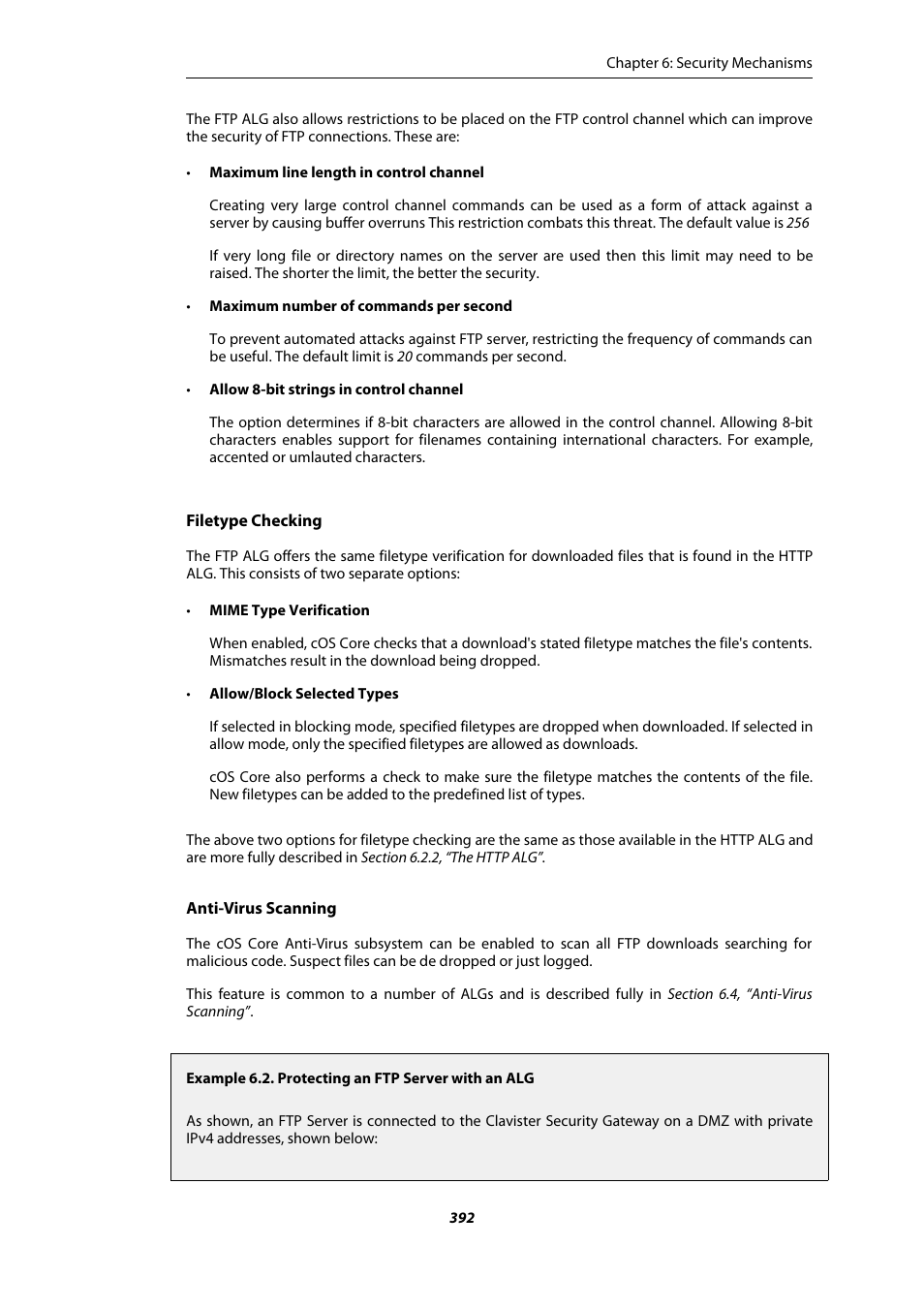Protecting an ftp server with an alg | Amer Networks E5Web GUI User Manual | Page 392 / 777
