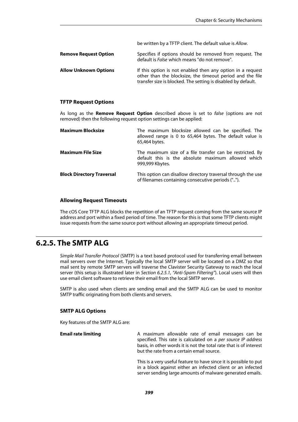The smtp alg | Amer Networks E5Web GUI User Manual | Page 399 / 777