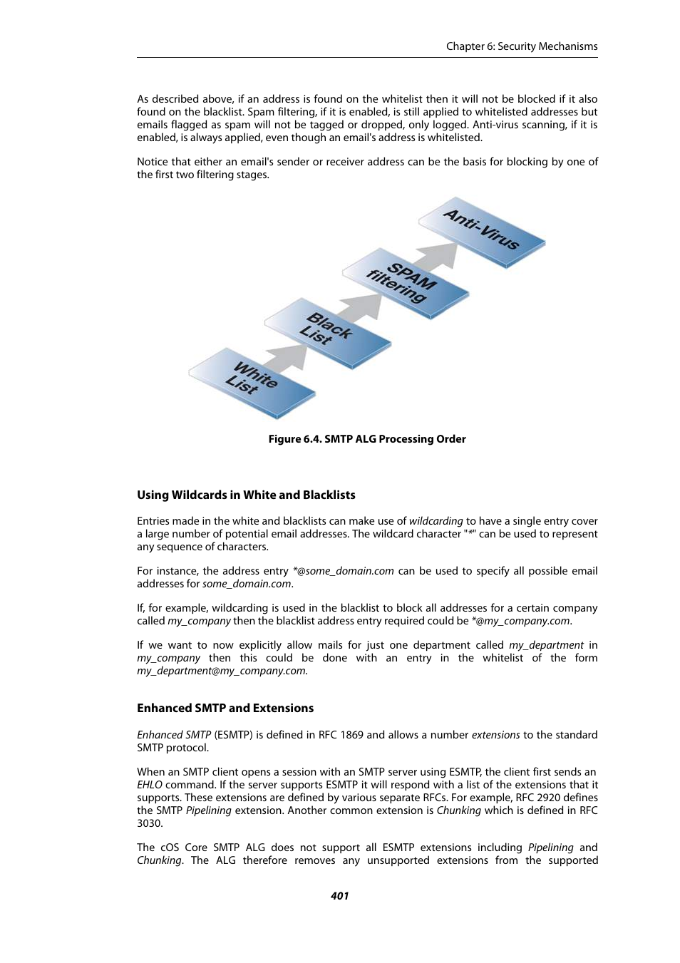 Smtp alg processing order | Amer Networks E5Web GUI User Manual | Page 401 / 777