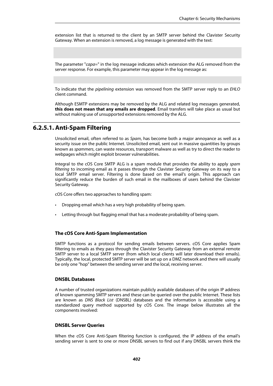 Anti-spam filtering | Amer Networks E5Web GUI User Manual | Page 402 / 777