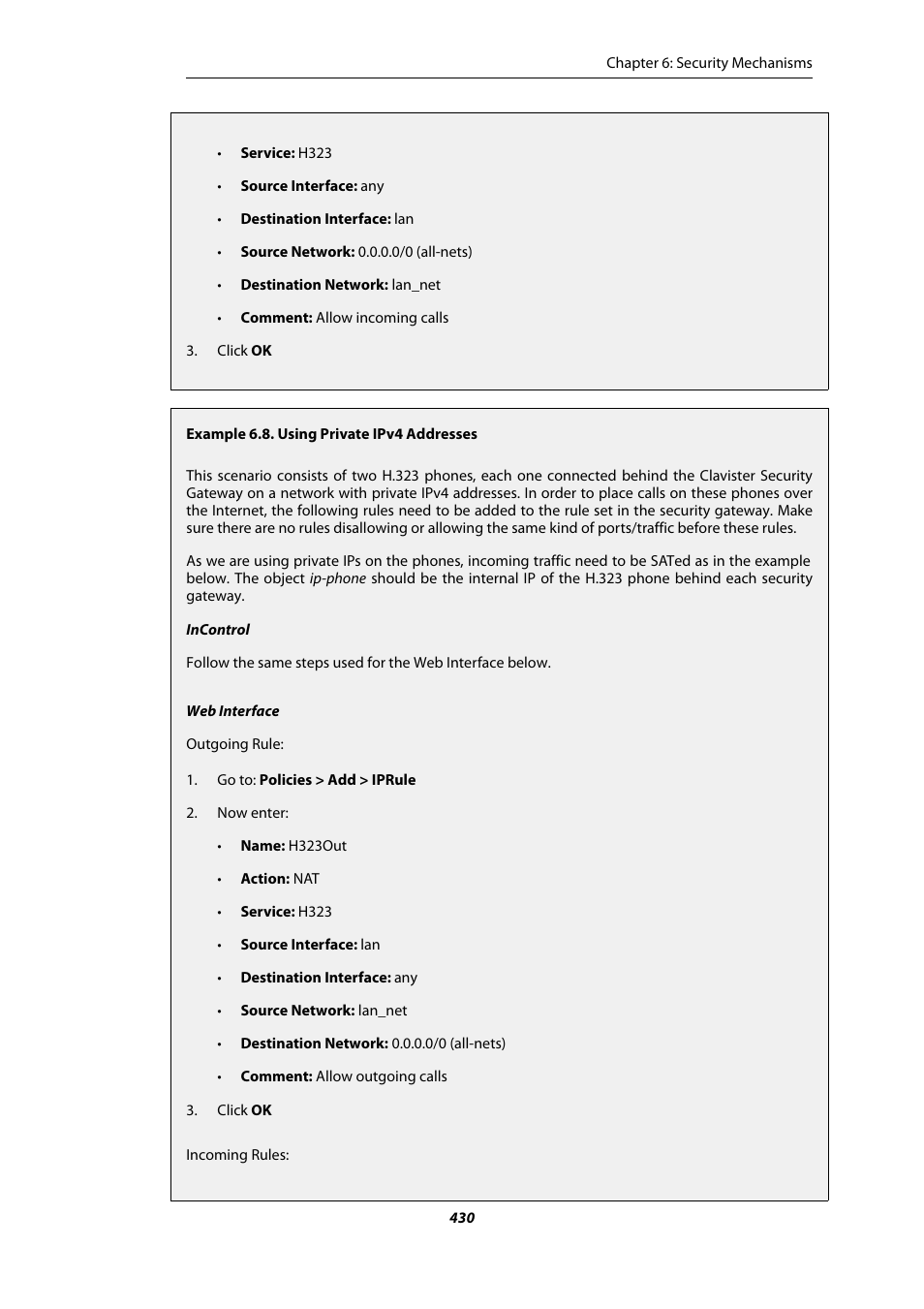 Using private ipv4 addresses | Amer Networks E5Web GUI User Manual | Page 430 / 777