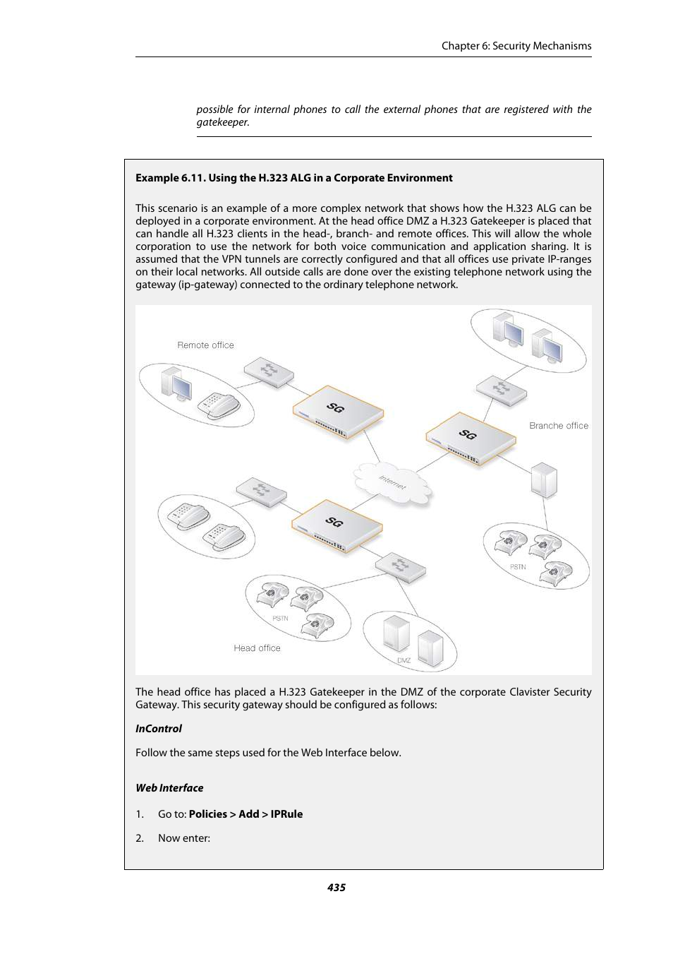 Using the h.323 alg in a corporate environment | Amer Networks E5Web GUI User Manual | Page 435 / 777