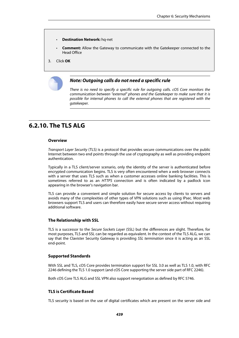 The tls alg, Section 6.2.10, “the tls alg | Amer Networks E5Web GUI User Manual | Page 439 / 777