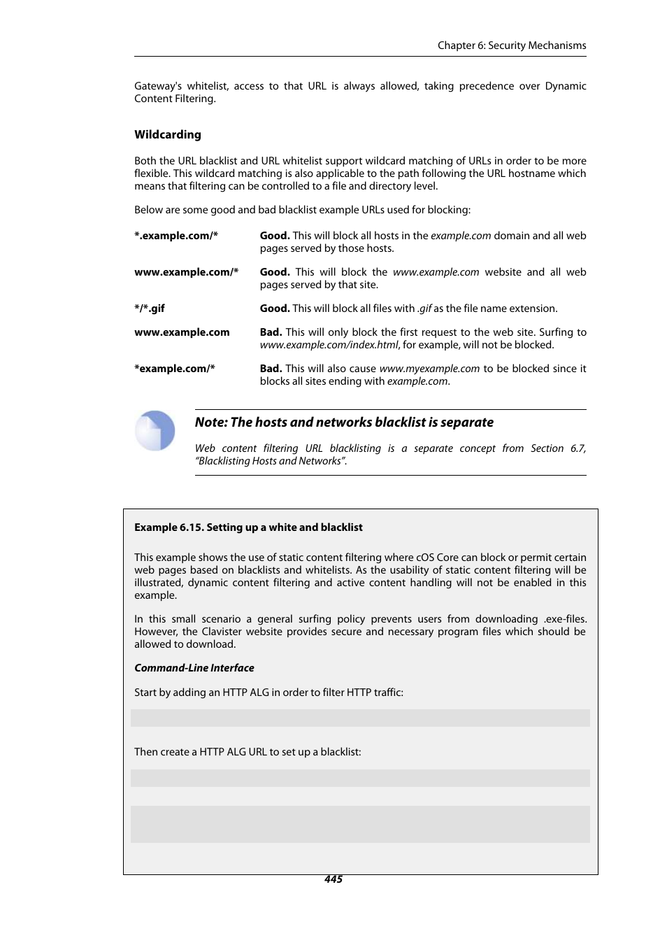 Setting up a white and blacklist | Amer Networks E5Web GUI User Manual | Page 445 / 777