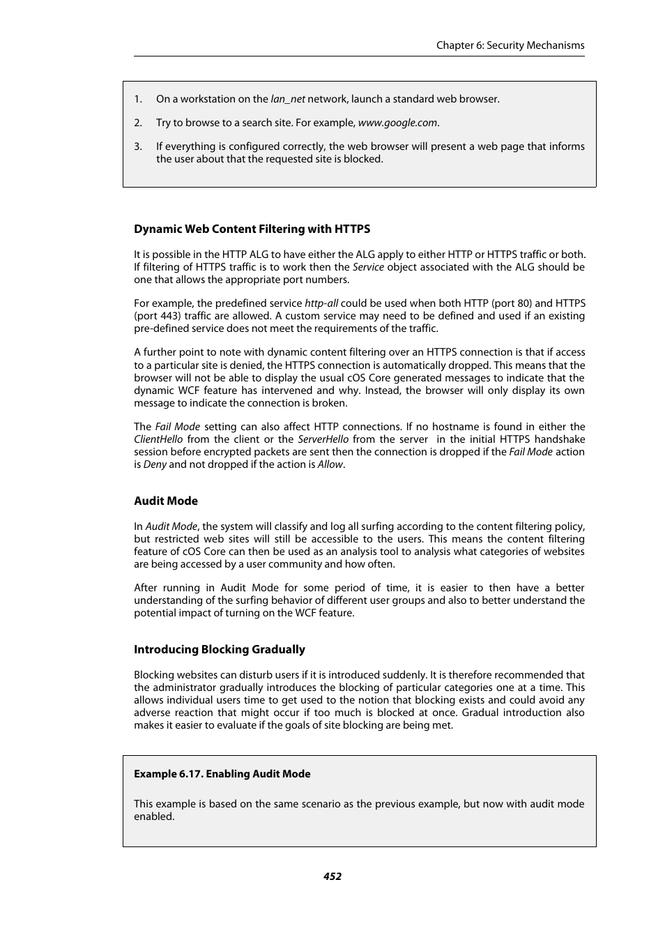 Enabling audit mode | Amer Networks E5Web GUI User Manual | Page 452 / 777