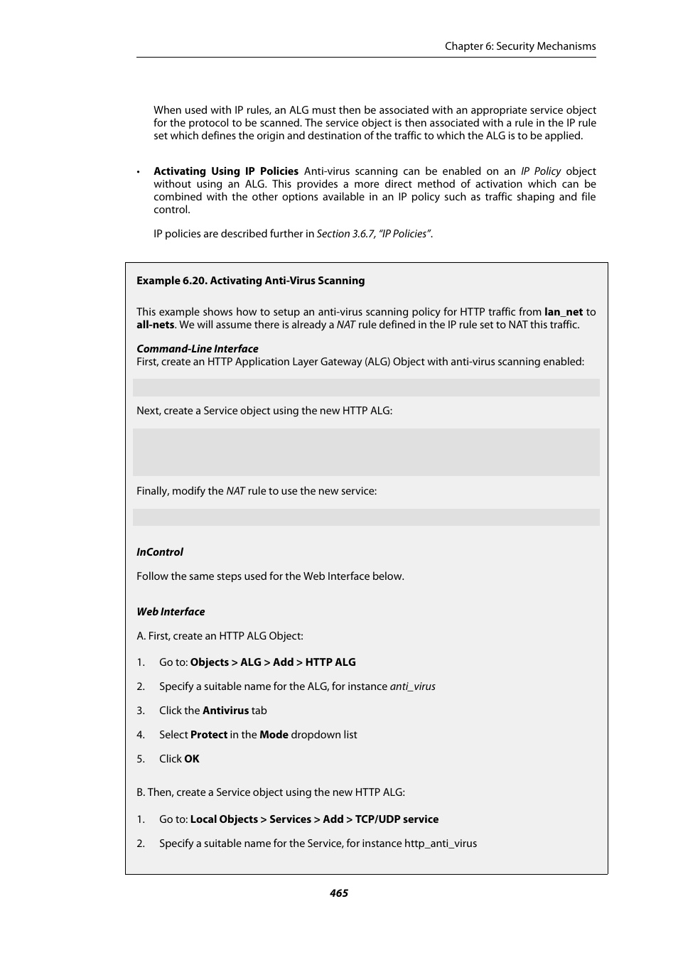 Activating anti-virus scanning | Amer Networks E5Web GUI User Manual | Page 465 / 777