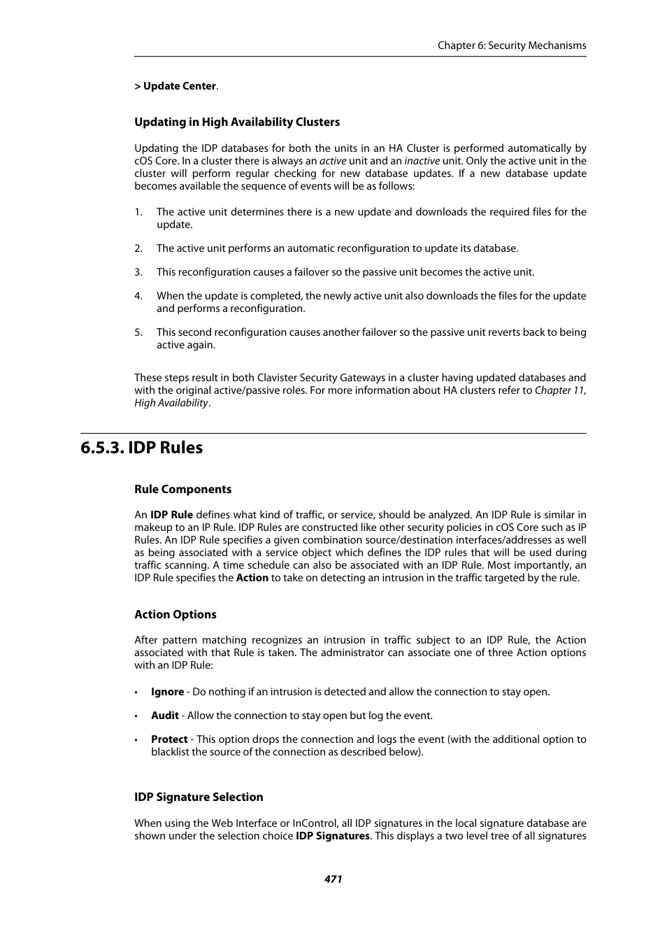 Idp rules | Amer Networks E5Web GUI User Manual | Page 471 / 777