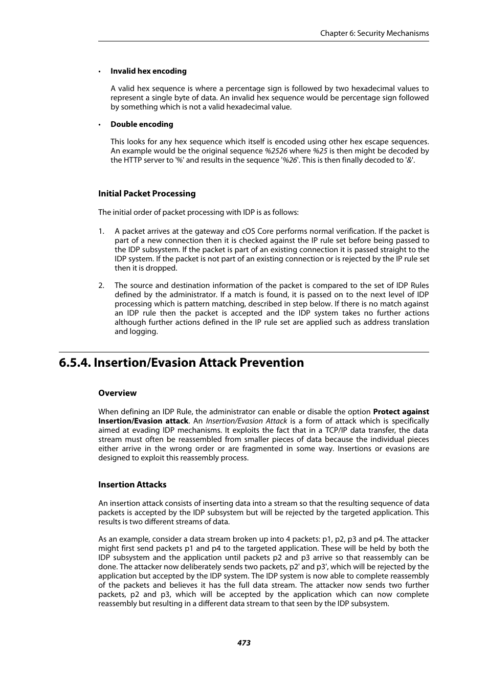 Insertion/evasion attack prevention | Amer Networks E5Web GUI User Manual | Page 473 / 777