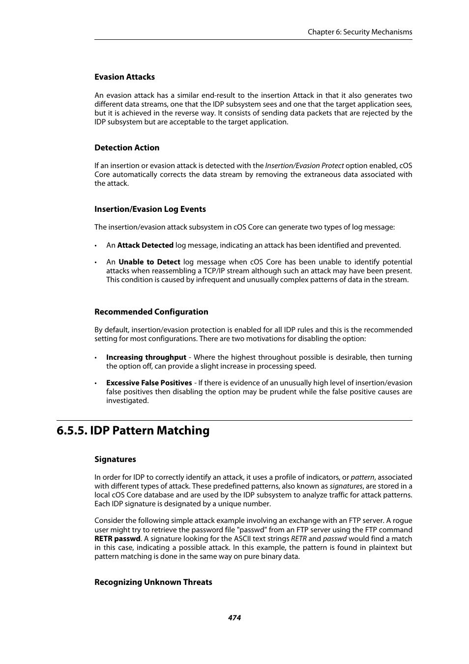 Idp pattern matching | Amer Networks E5Web GUI User Manual | Page 474 / 777