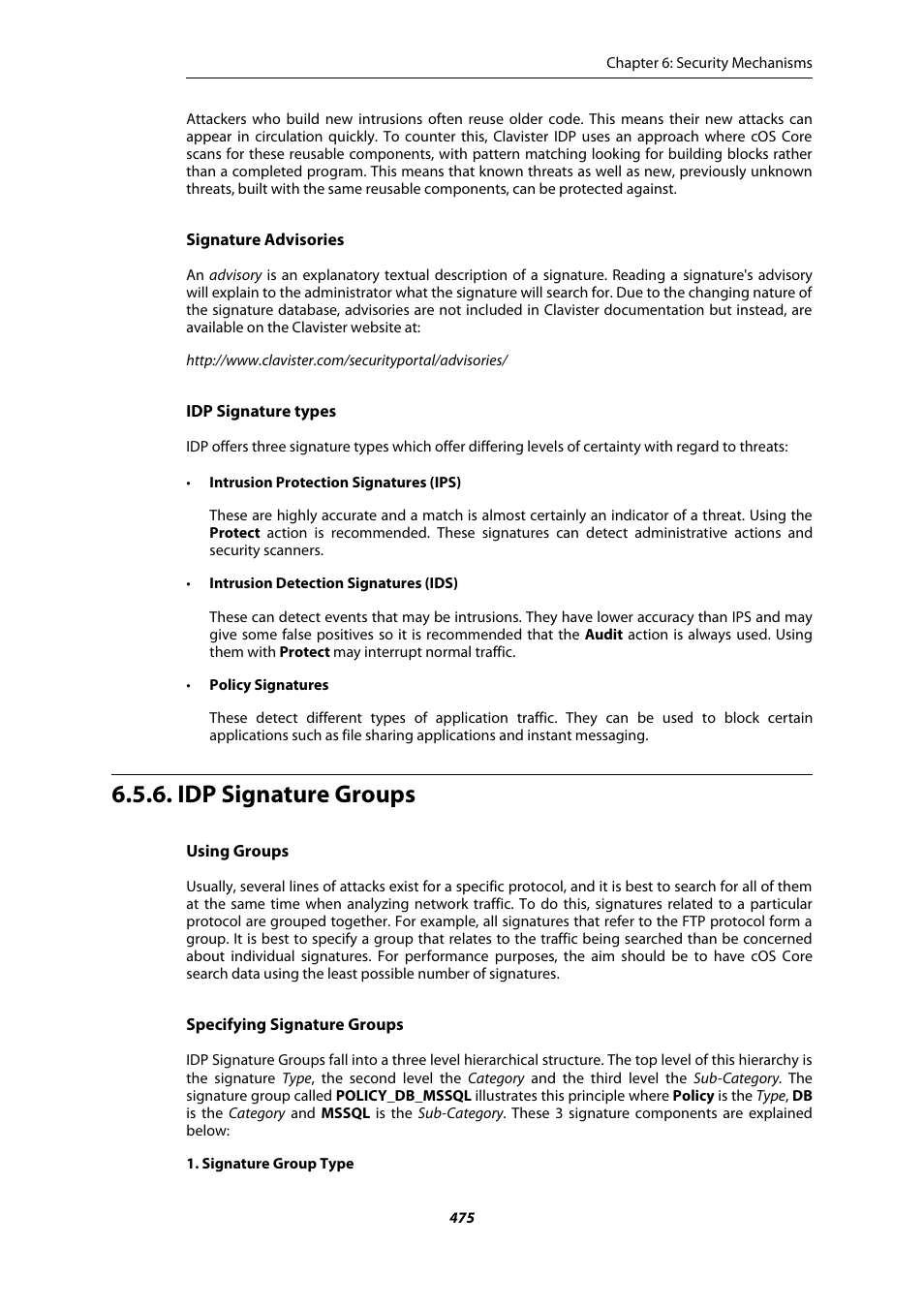 Idp signature groups | Amer Networks E5Web GUI User Manual | Page 475 / 777