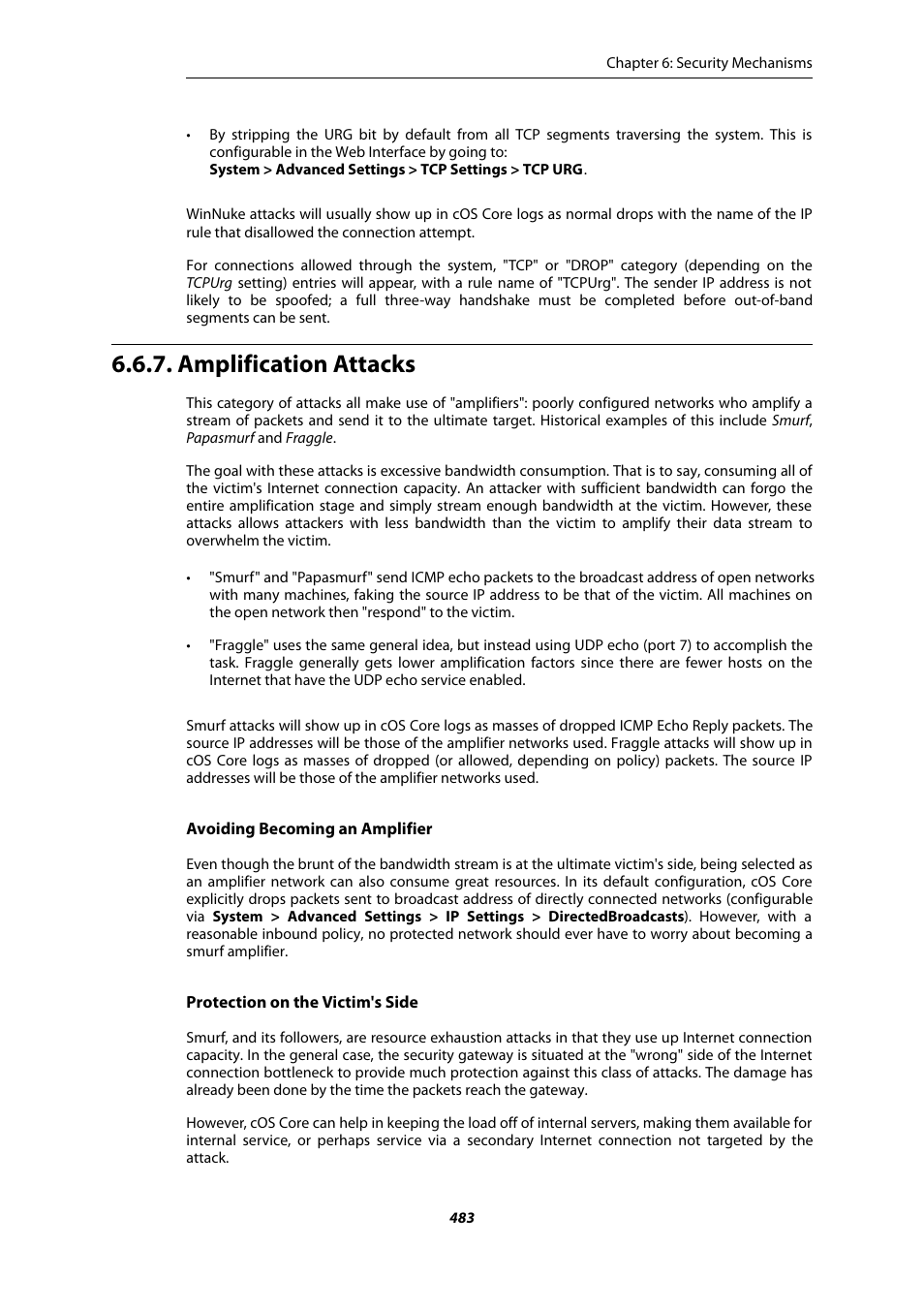 Amplification attacks | Amer Networks E5Web GUI User Manual | Page 483 / 777