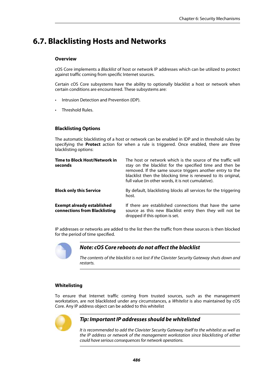 Blacklisting hosts and networks | Amer Networks E5Web GUI User Manual | Page 486 / 777