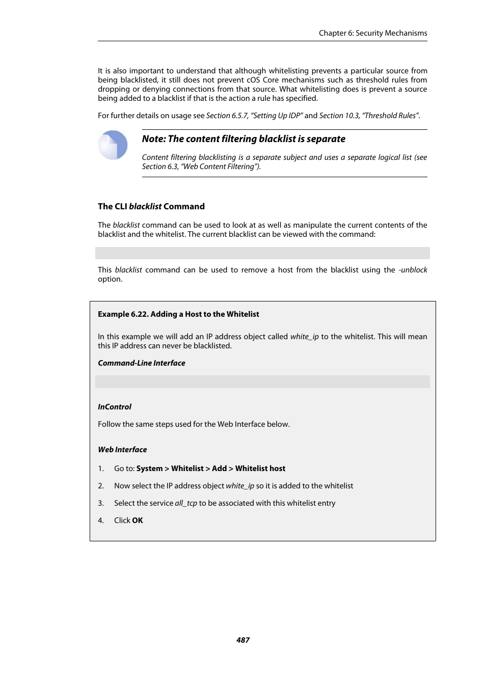 Adding a host to the whitelist | Amer Networks E5Web GUI User Manual | Page 487 / 777