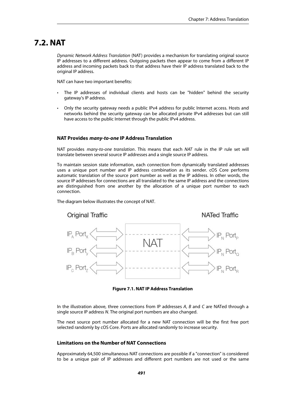 Nat ip address translation, Section 7.2, “nat | Amer Networks E5Web GUI User Manual | Page 491 / 777
