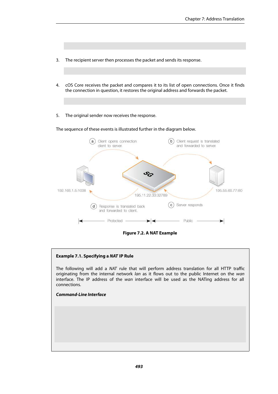 A nat example, Specifying a nat ip rule | Amer Networks E5Web GUI User Manual | Page 493 / 777