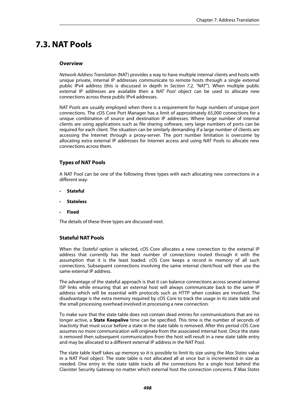 Nat pools | Amer Networks E5Web GUI User Manual | Page 498 / 777