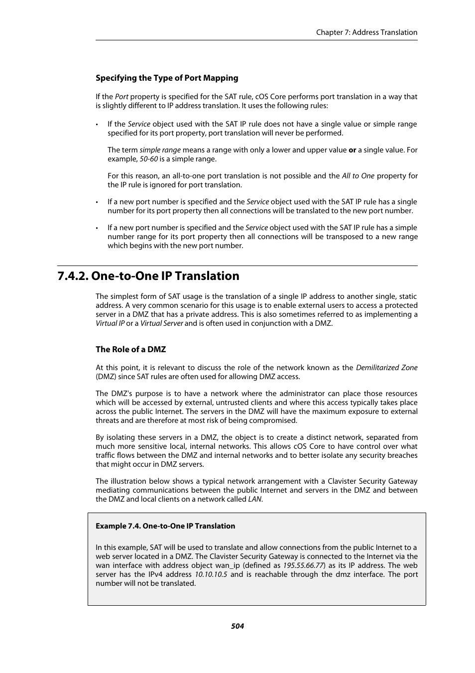One-to-one ip translation | Amer Networks E5Web GUI User Manual | Page 504 / 777