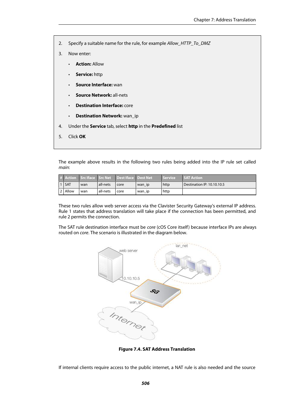 Sat address translation | Amer Networks E5Web GUI User Manual | Page 506 / 777