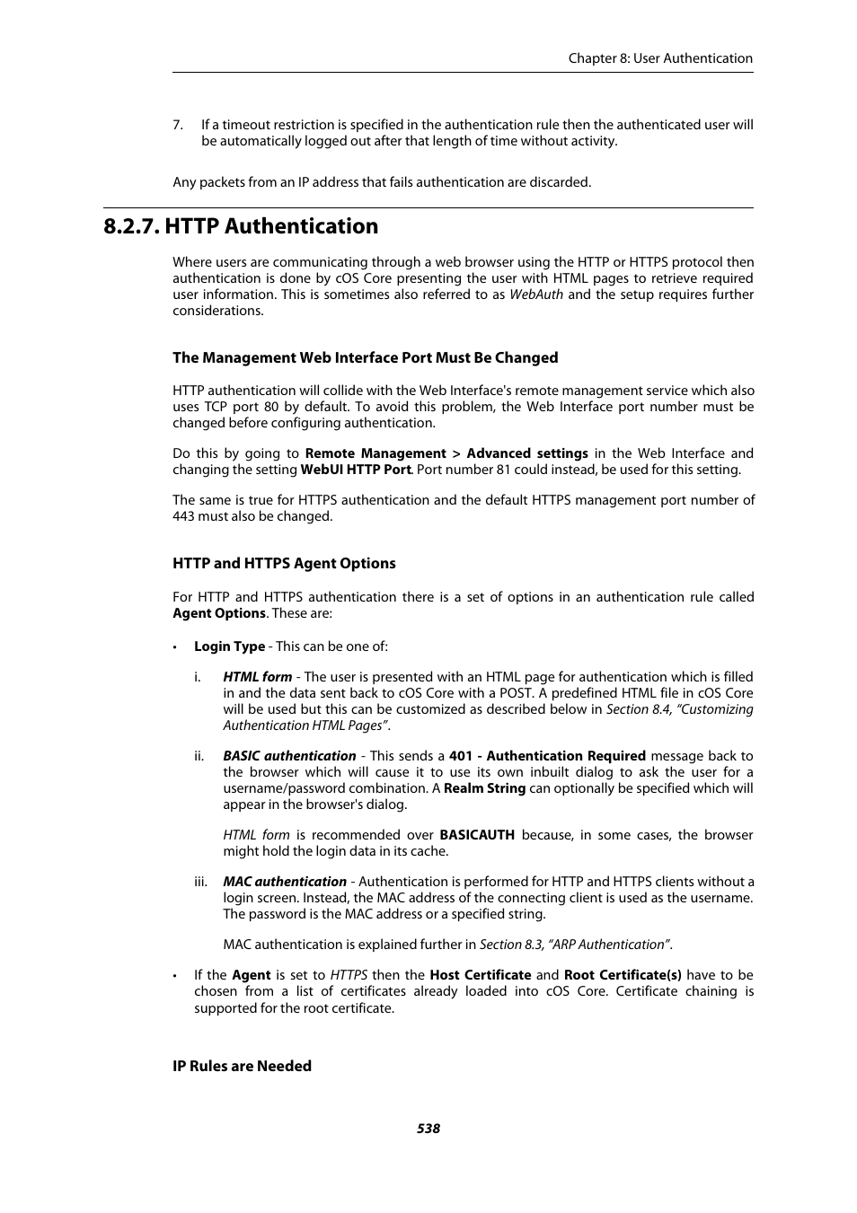 Http authentication | Amer Networks E5Web GUI User Manual | Page 538 / 777