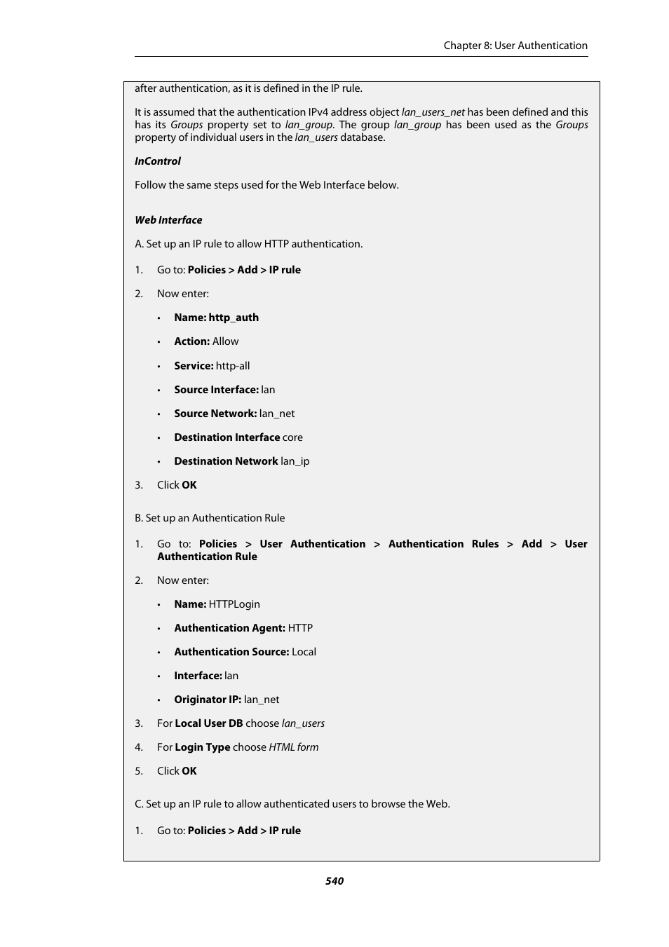 Amer Networks E5Web GUI User Manual | Page 540 / 777