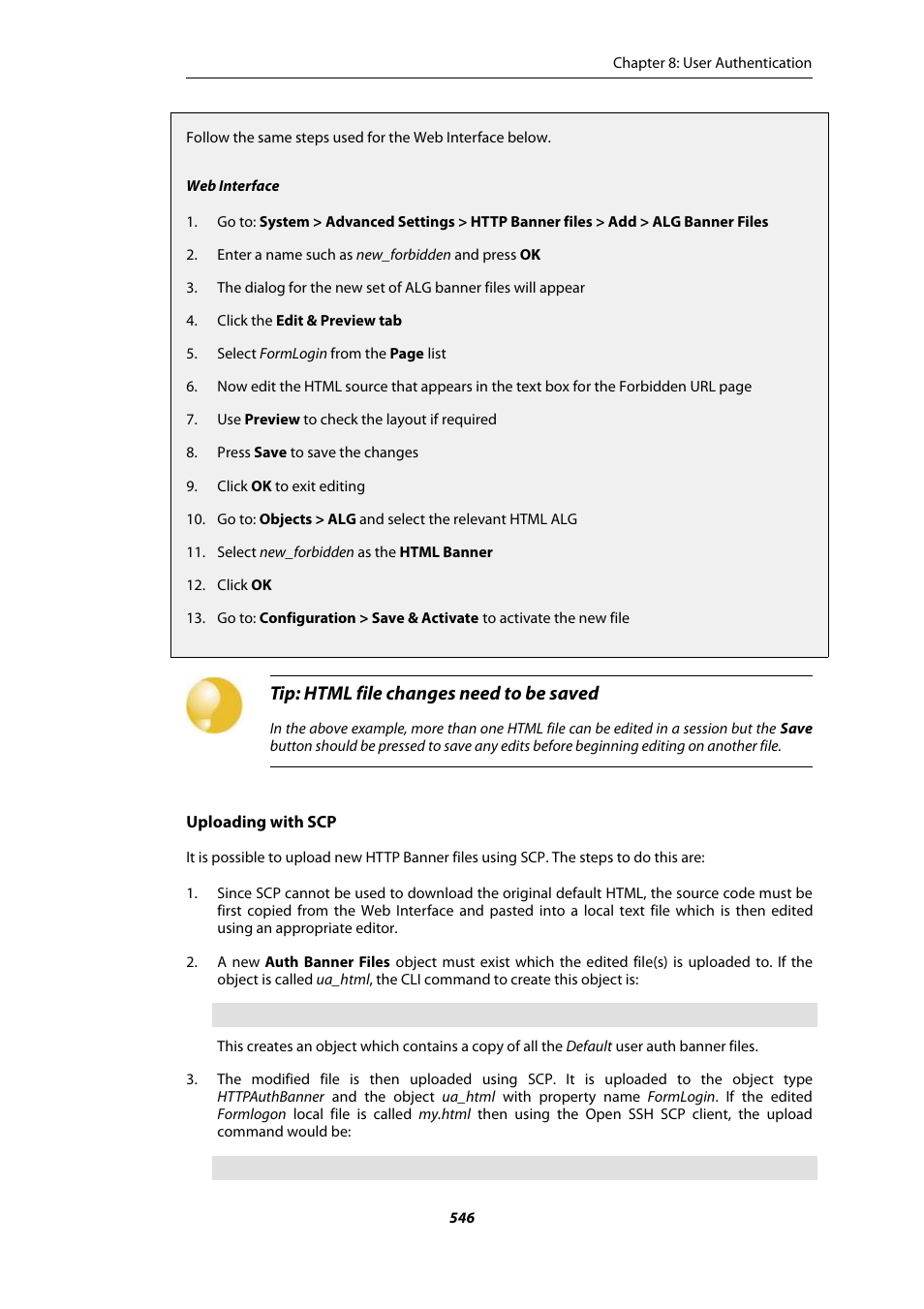 Tip: html file changes need to be saved | Amer Networks E5Web GUI User Manual | Page 546 / 777