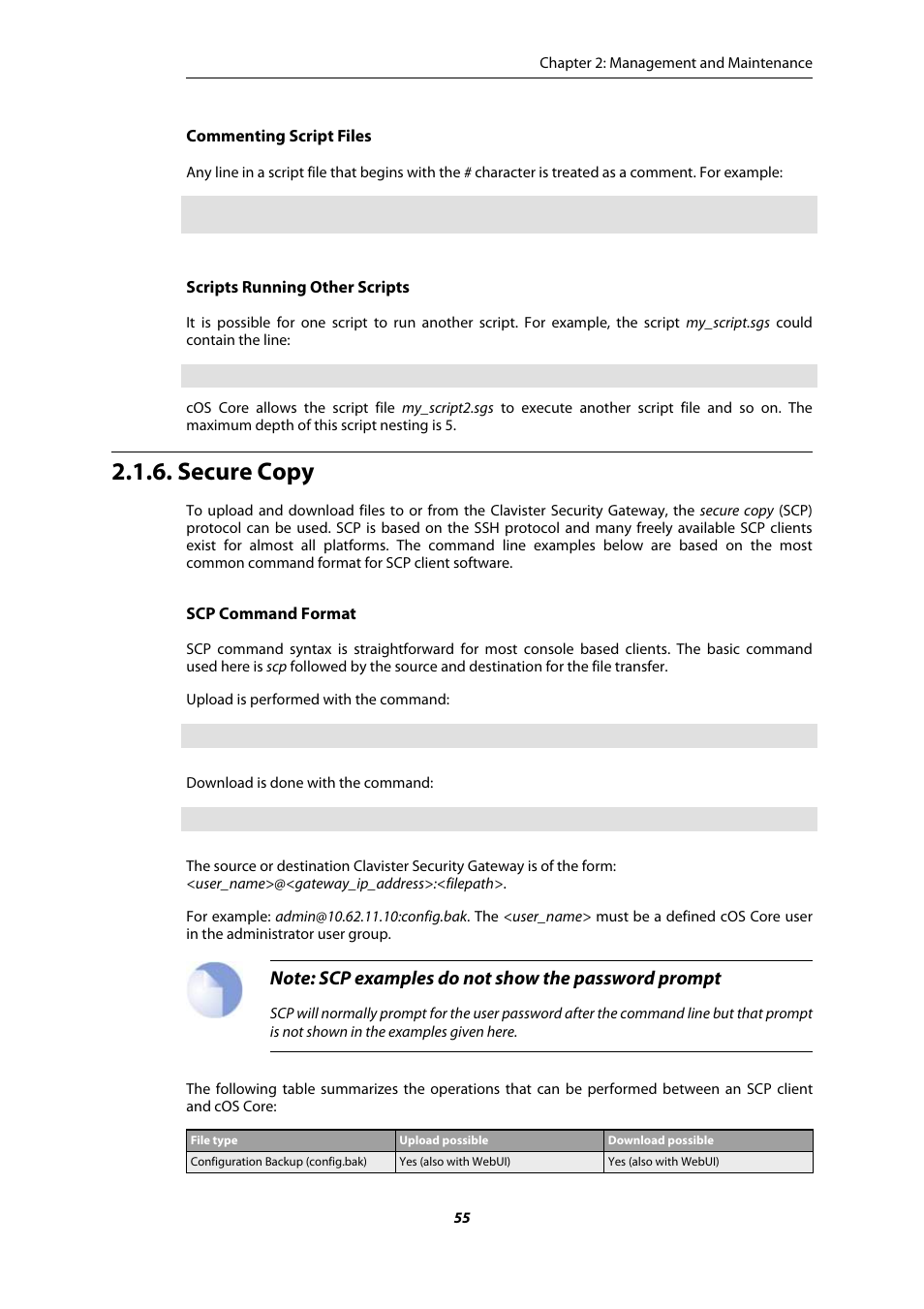 Secure copy, Section 2.1.6, “secure copy | Amer Networks E5Web GUI User Manual | Page 55 / 777