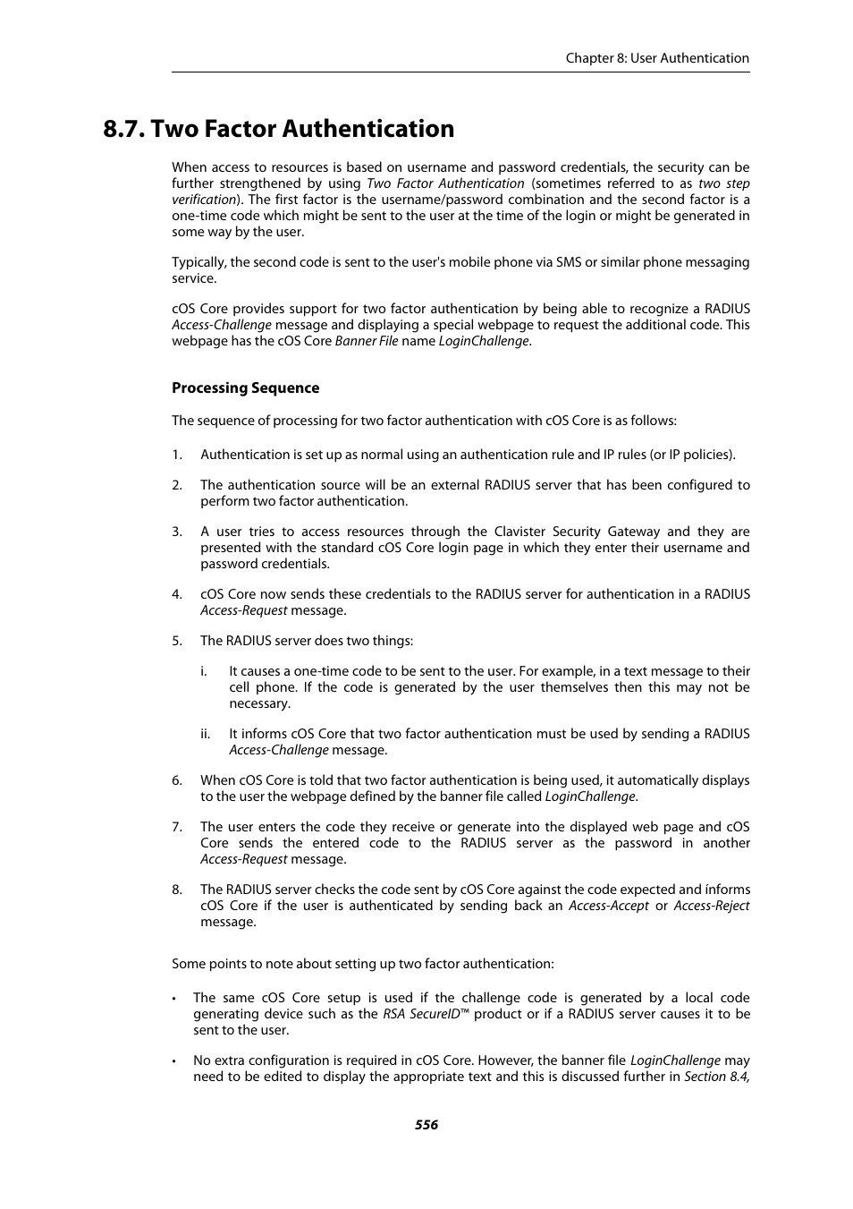 Two factor authentication | Amer Networks E5Web GUI User Manual | Page 556 / 777
