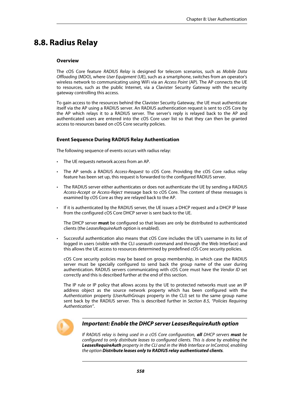 Radius relay | Amer Networks E5Web GUI User Manual | Page 558 / 777
