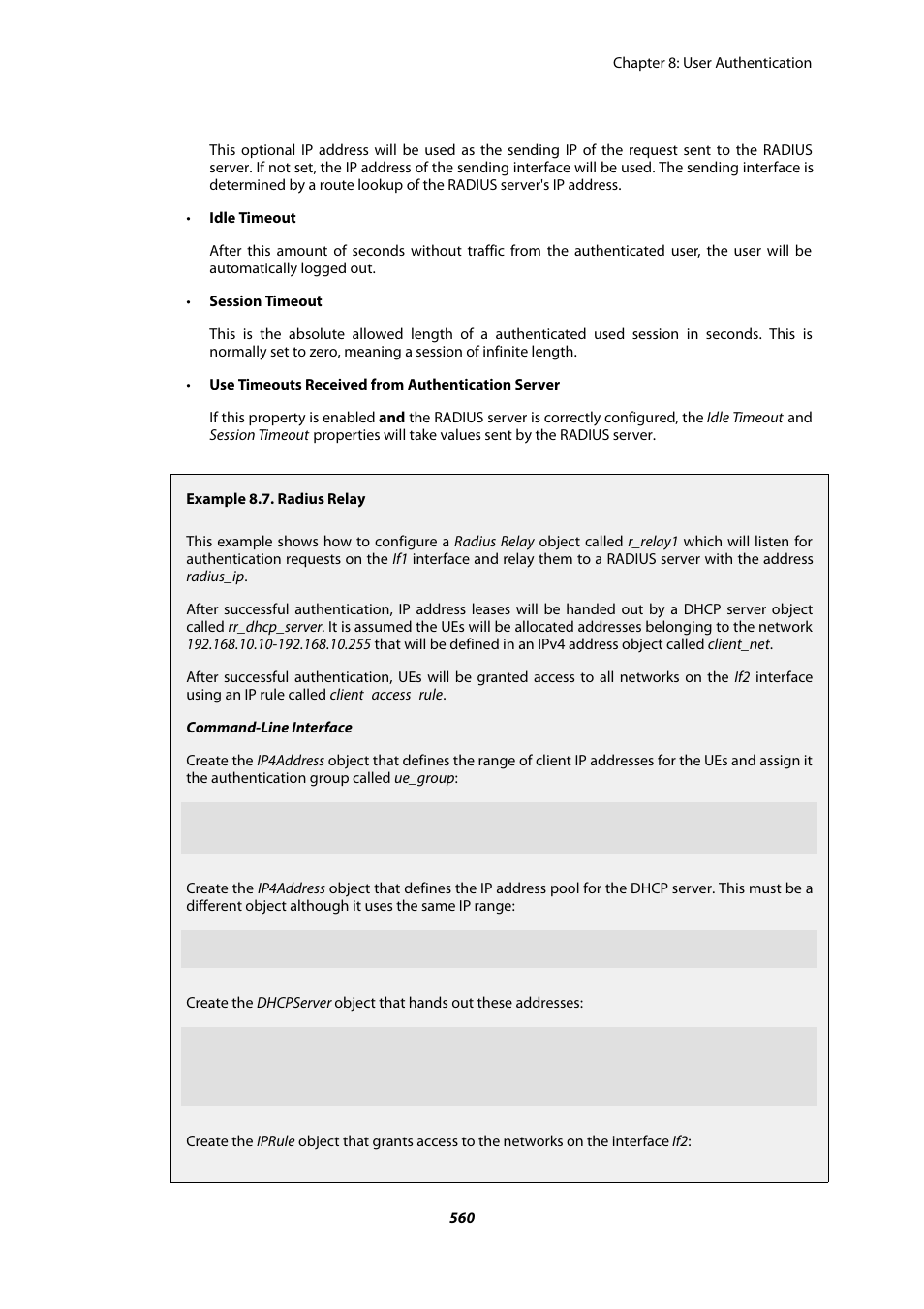 Radius relay | Amer Networks E5Web GUI User Manual | Page 560 / 777